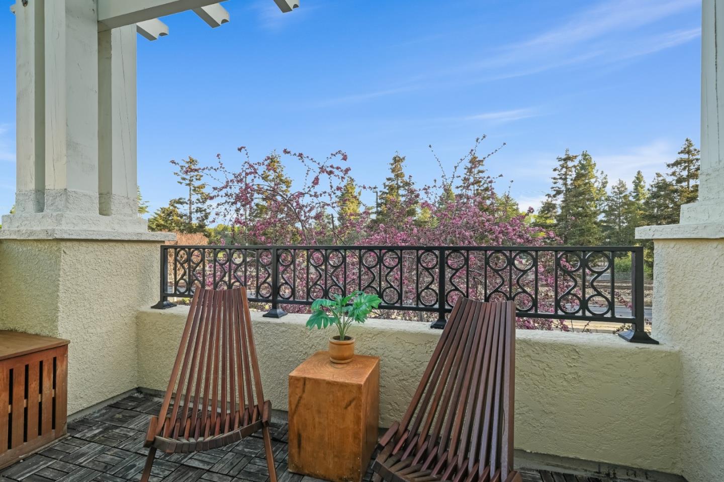 451 Chagall Street Mountain View, CA 94041 - Photo 26 of 58 a view of a balcony with wooden floor and outdoor seating
