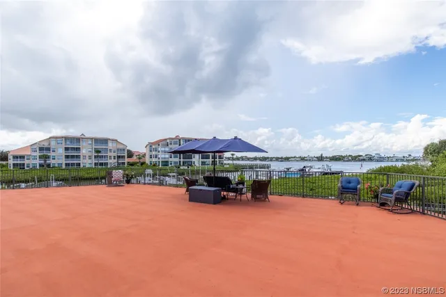 an outdoor space with patio