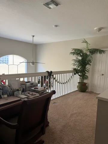 a dining room with furniture