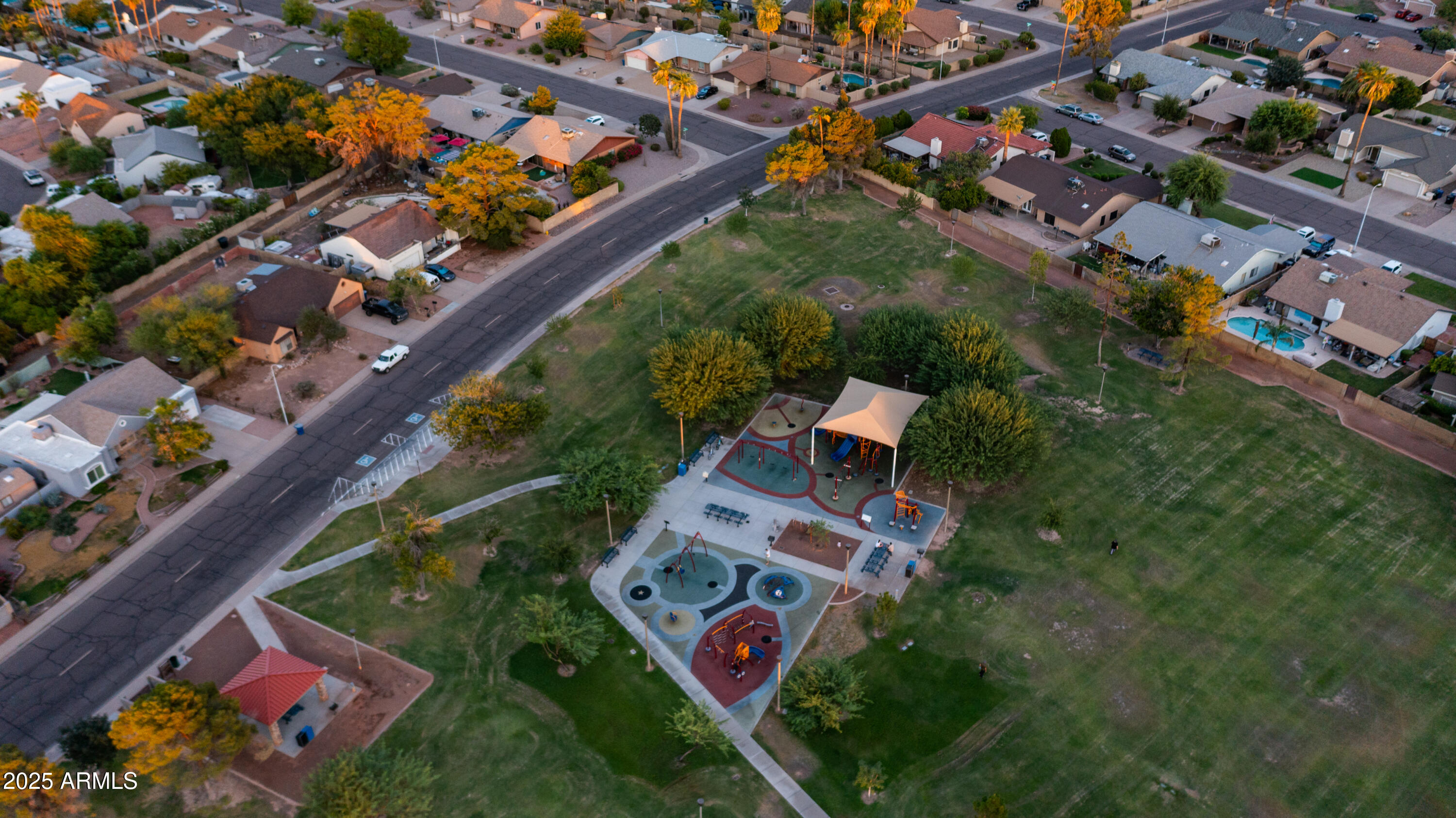 7467 South Rita Lane Tempe, AZ 85283 - Photo 103 of 111 an aerial view of a house with a yard and garden