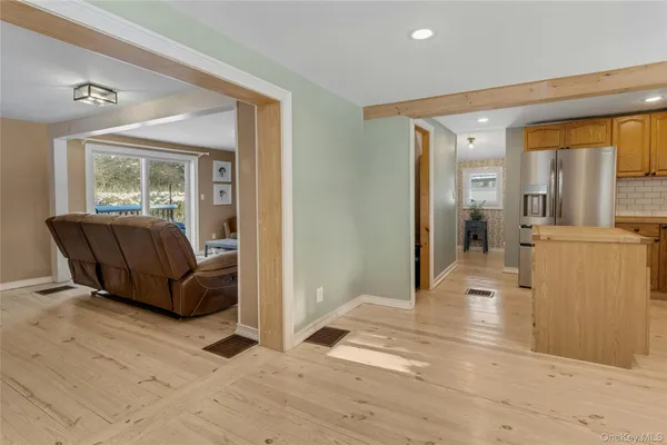 a living room with furniture and a couch