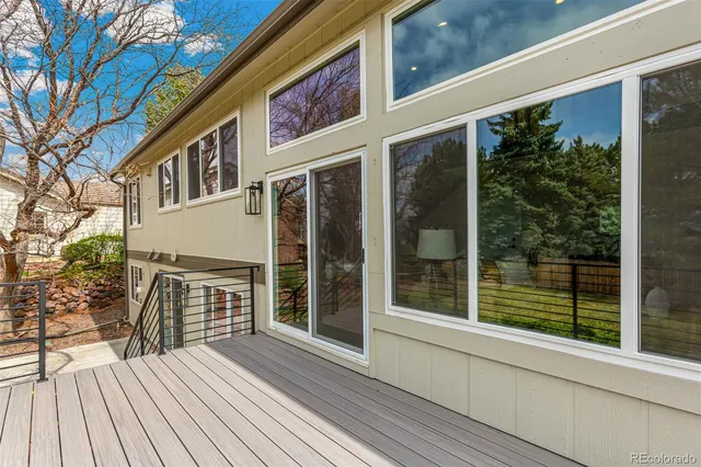 a view of a house with a large window