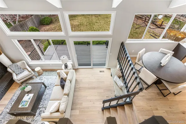 a view of a living room and a window
