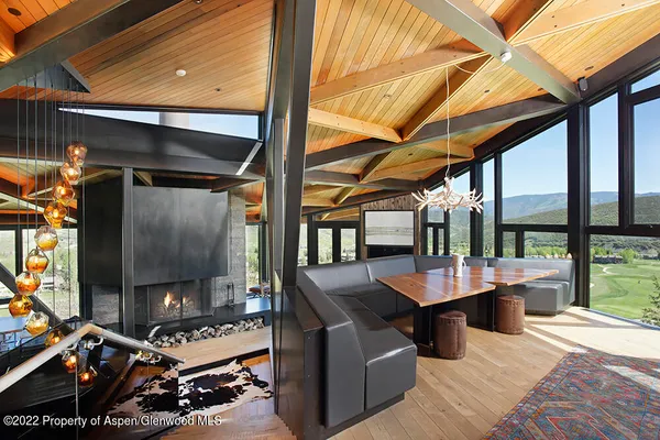 a outdoor living space with furniture