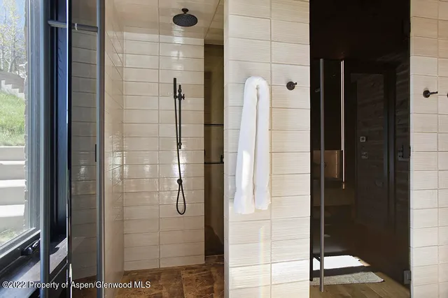 a bathroom with a shower