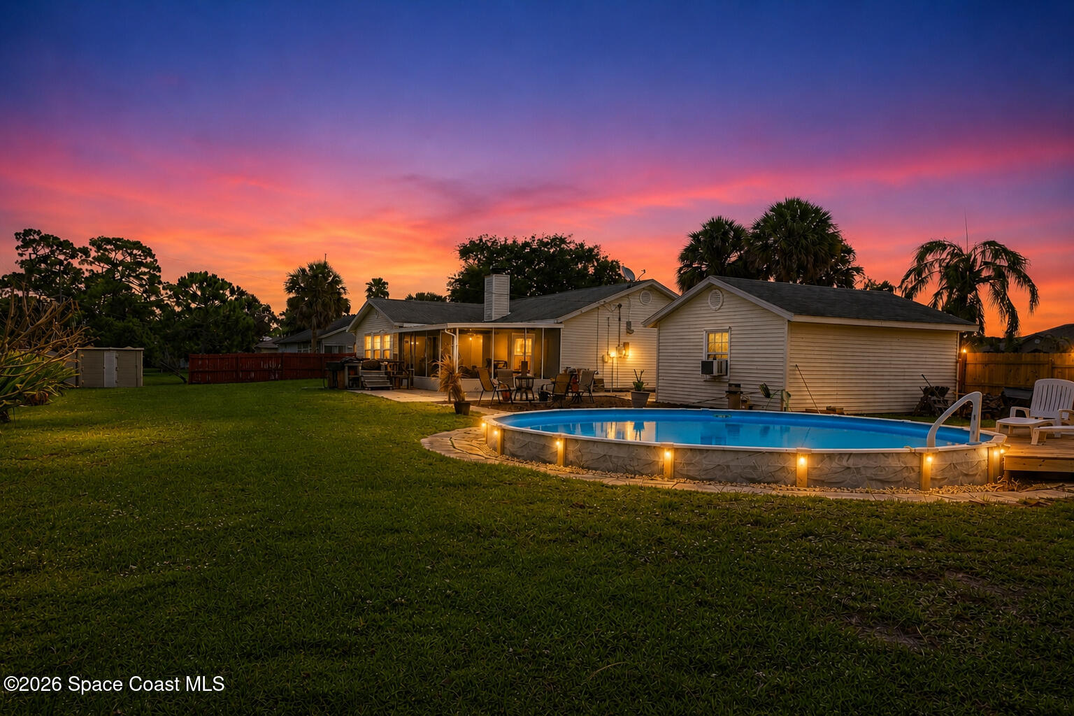 271 Hammock Road Southeast Palm Bay, FL 32909 - Photo 36 of 40 backyardtwilight