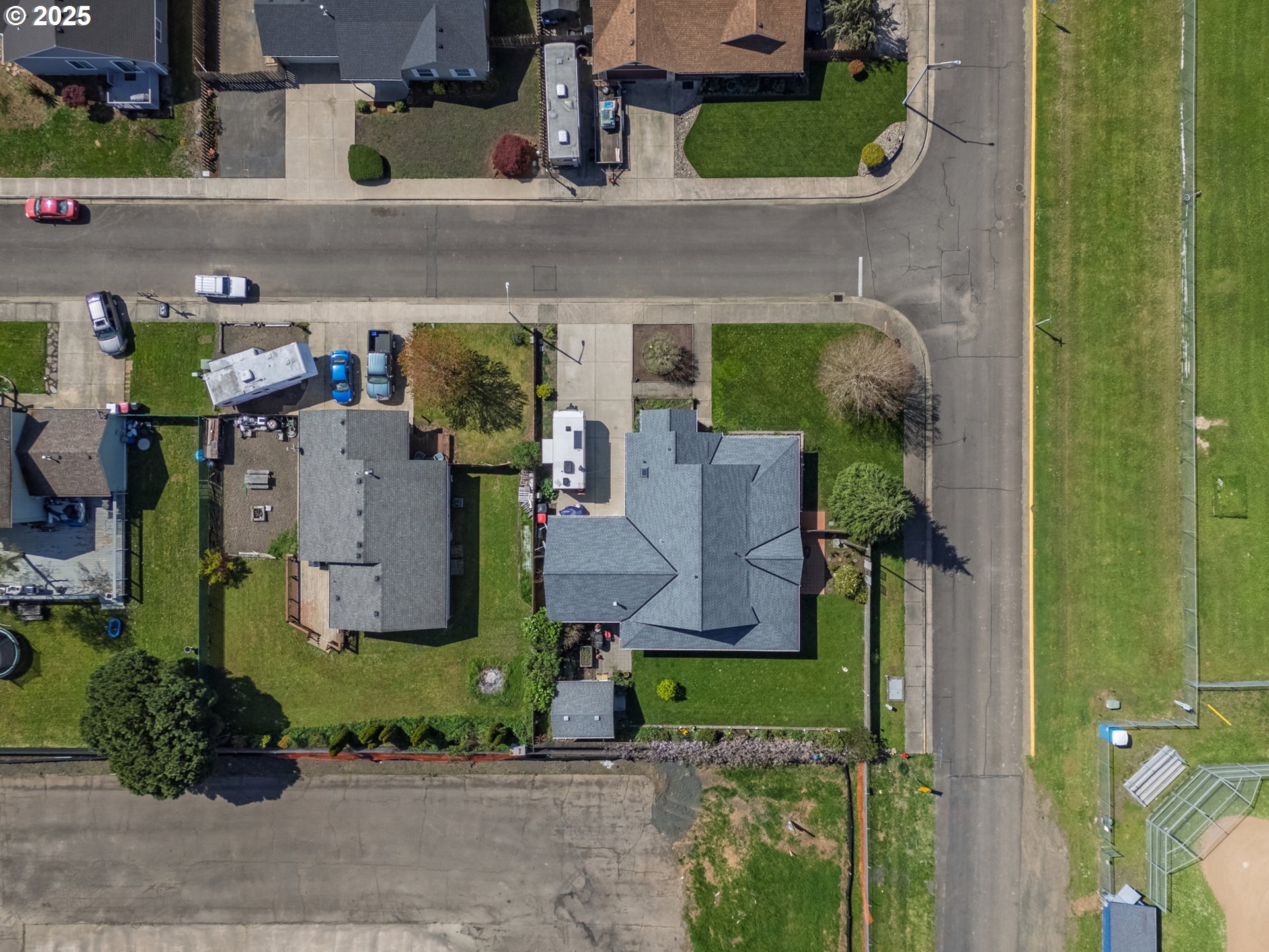788 Southeast Meadows Loop Sheridan, OR 97378 - Photo 36 of 45 an aerial view of a house with a yard and a fountain