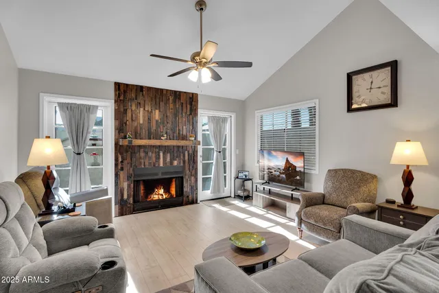 a view of a dining room and livingroom