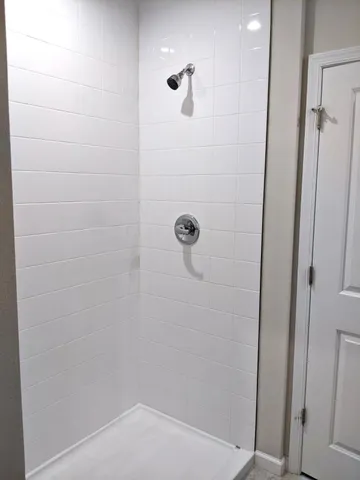 a bathroom with a shower