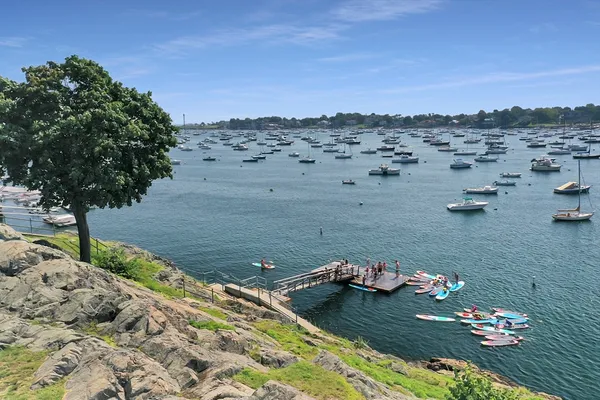 a city view with tall buildings