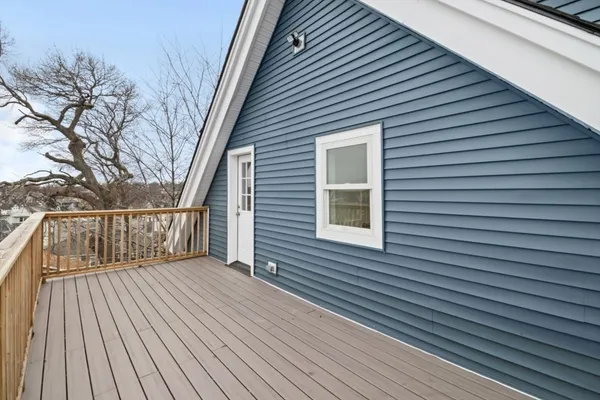 a view of wooden deck