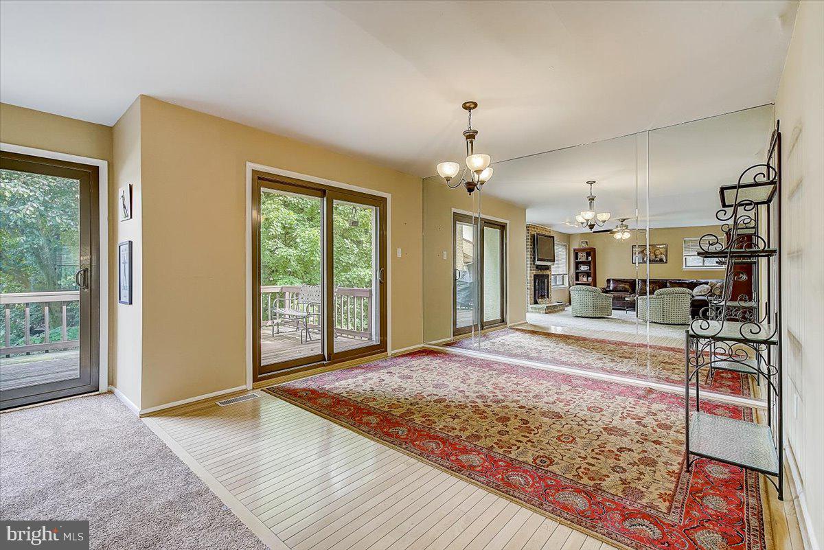 Dining Room with new sliders to deck