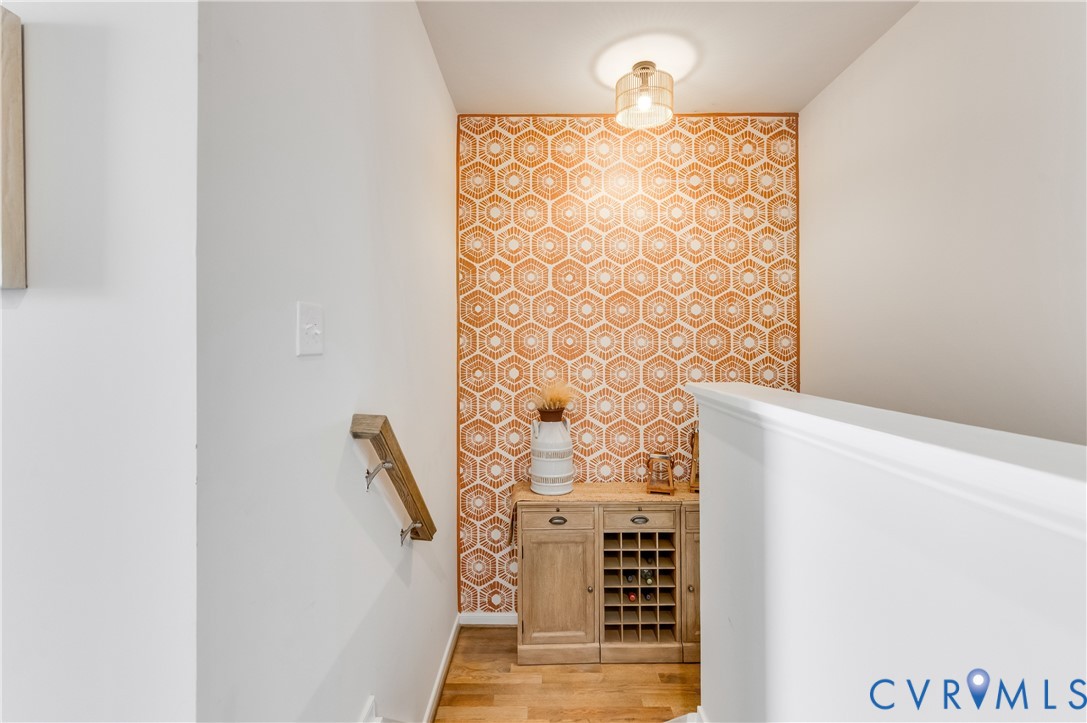 1900 Roseneath Road, Unit 8B Richmond, VA 23230 - Photo 23 of 50 Bathroom featuring wallpapered walls, light wood f