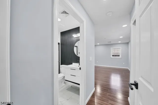 wooden floor in a bathroom