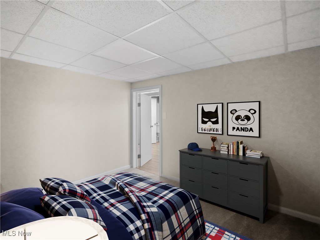 32 North Hillside Road Canfield, OH 44406 - Photo 24 of 38 Carpeted bedroom with a drop ceiling