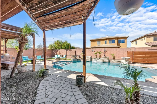a view of a porch with a patio