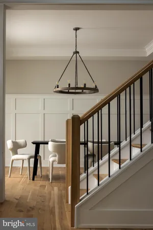 a view of a hallway with chairs
