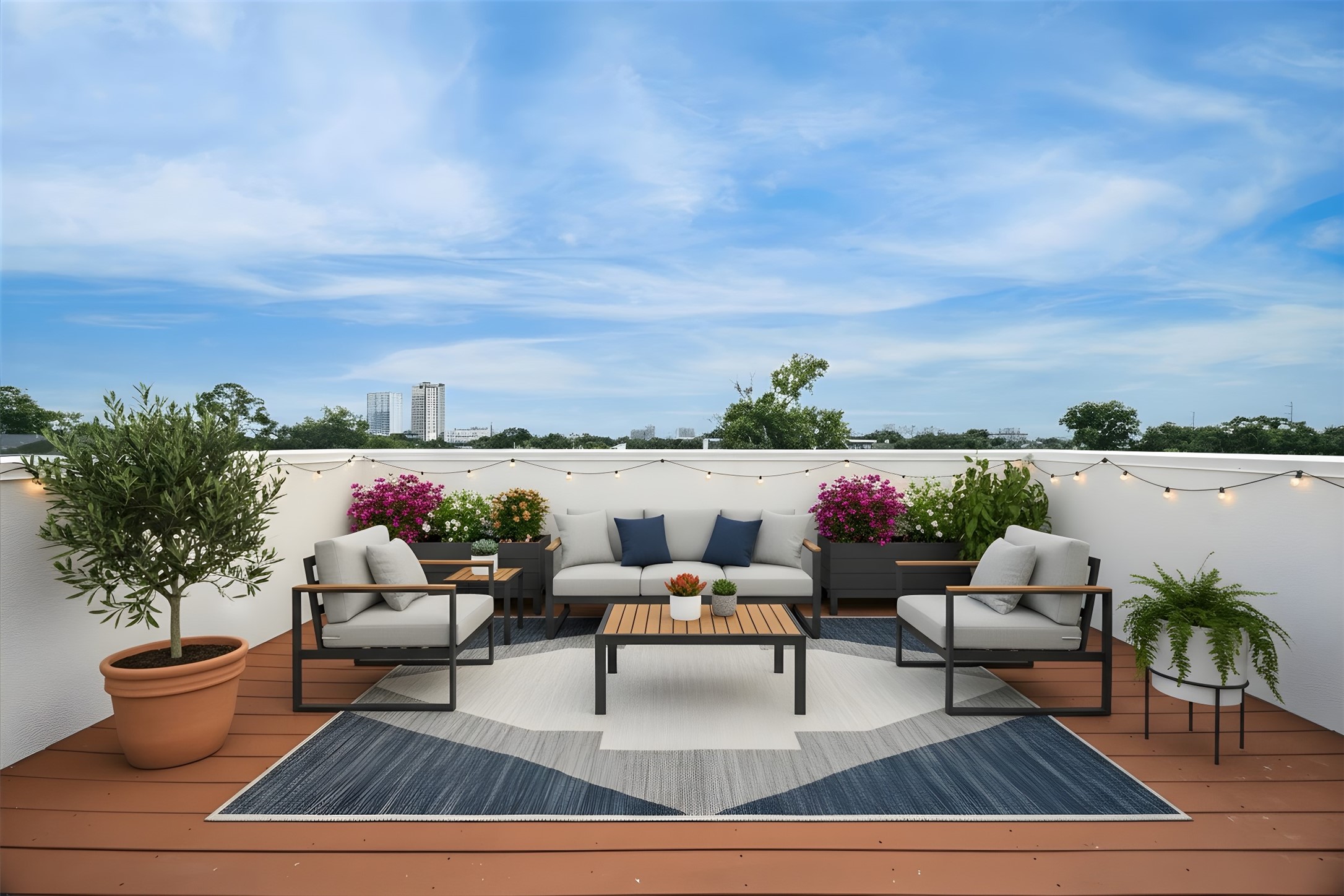 1728 Michigan Street, Unit A Houston, TX 77006 - Photo 31 of 38 a living room with furniture and potted plants