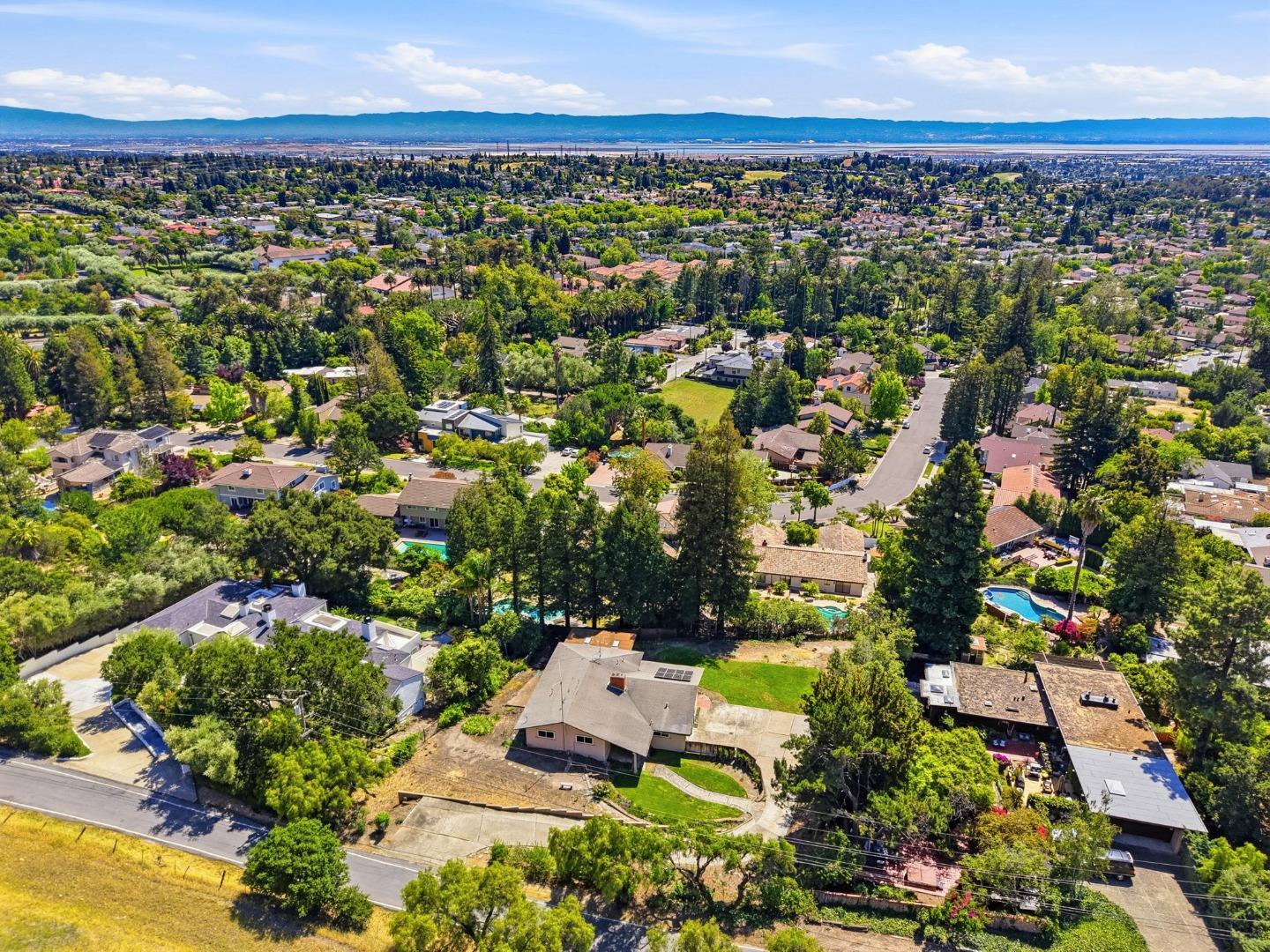 208 Mill Creek Road Fremont, CA 94539 - Photo 51 of 59 an aerial view of residential house with outdoor space and trees all around