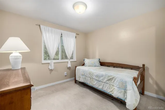 a view of a bench in a garden