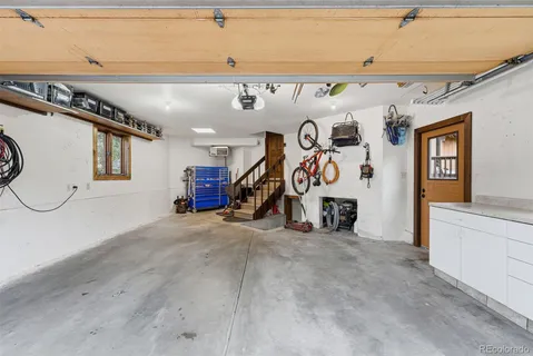 a view of a yard with plants and trees