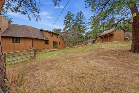 an aerial view of a house