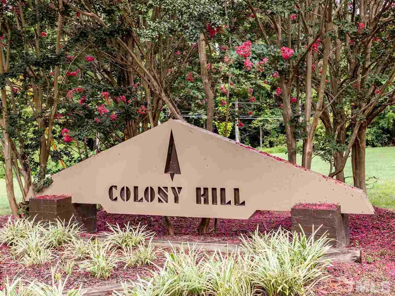 3086 Colony Road, Unit B Durham, NC 27705 - Photo 23 of 27 a view of a sign under a tree