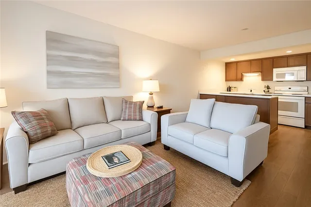 a living room with furniture and a couch