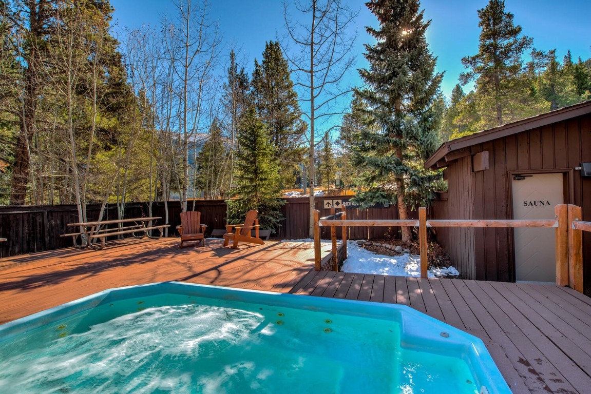 78 Guller Road, Unit 201 Copper Mountain, CO 80443 - Photo 38 of 41 a view of a backyard with swimming pool and sitting area
