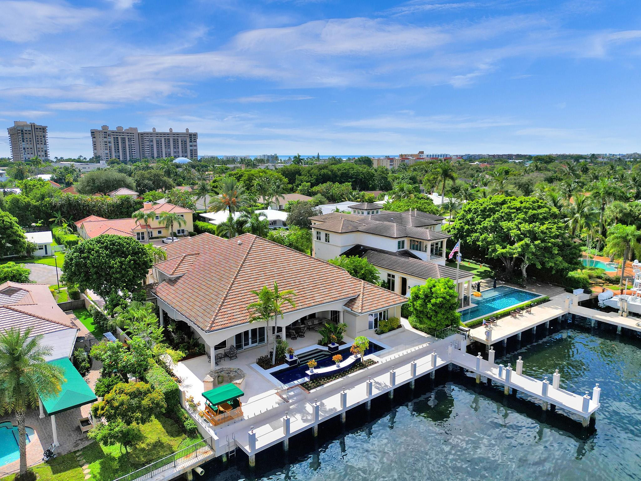21 Saranac Road Sea Ranch Lakes, FL 33308 - Photo 25 of 35 an aerial view of a house with a garden
