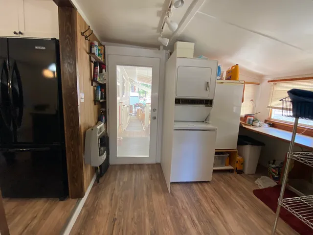 a view of a furniture in wooden floor