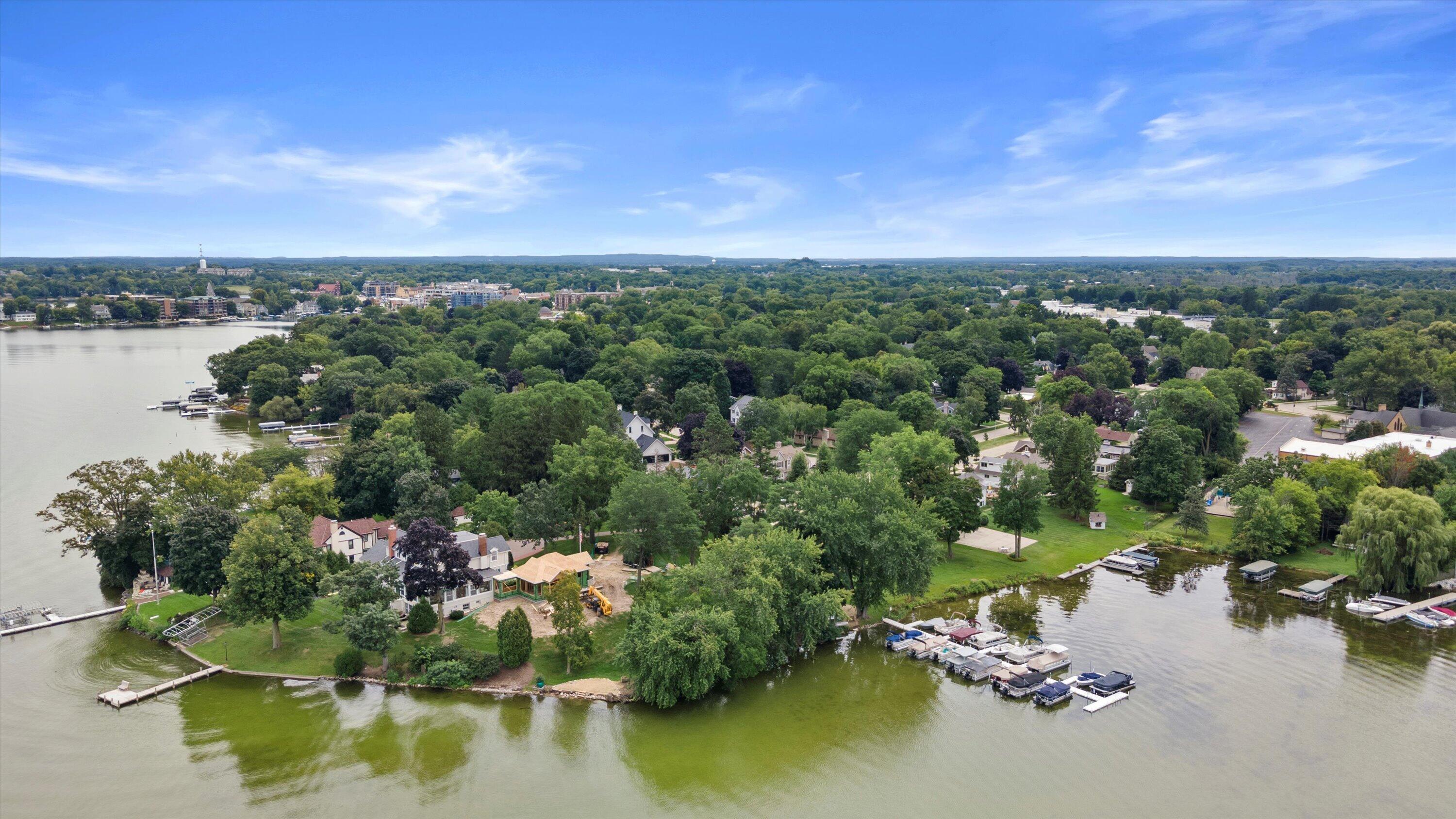208 North Maple Terrace Oconomowoc, WI 53066 - Photo 2 of 50 Aerial of Benchley Cove Park with Deeded Pier & Boat Slips