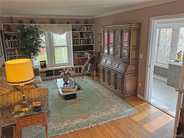 a view of living room and dining room