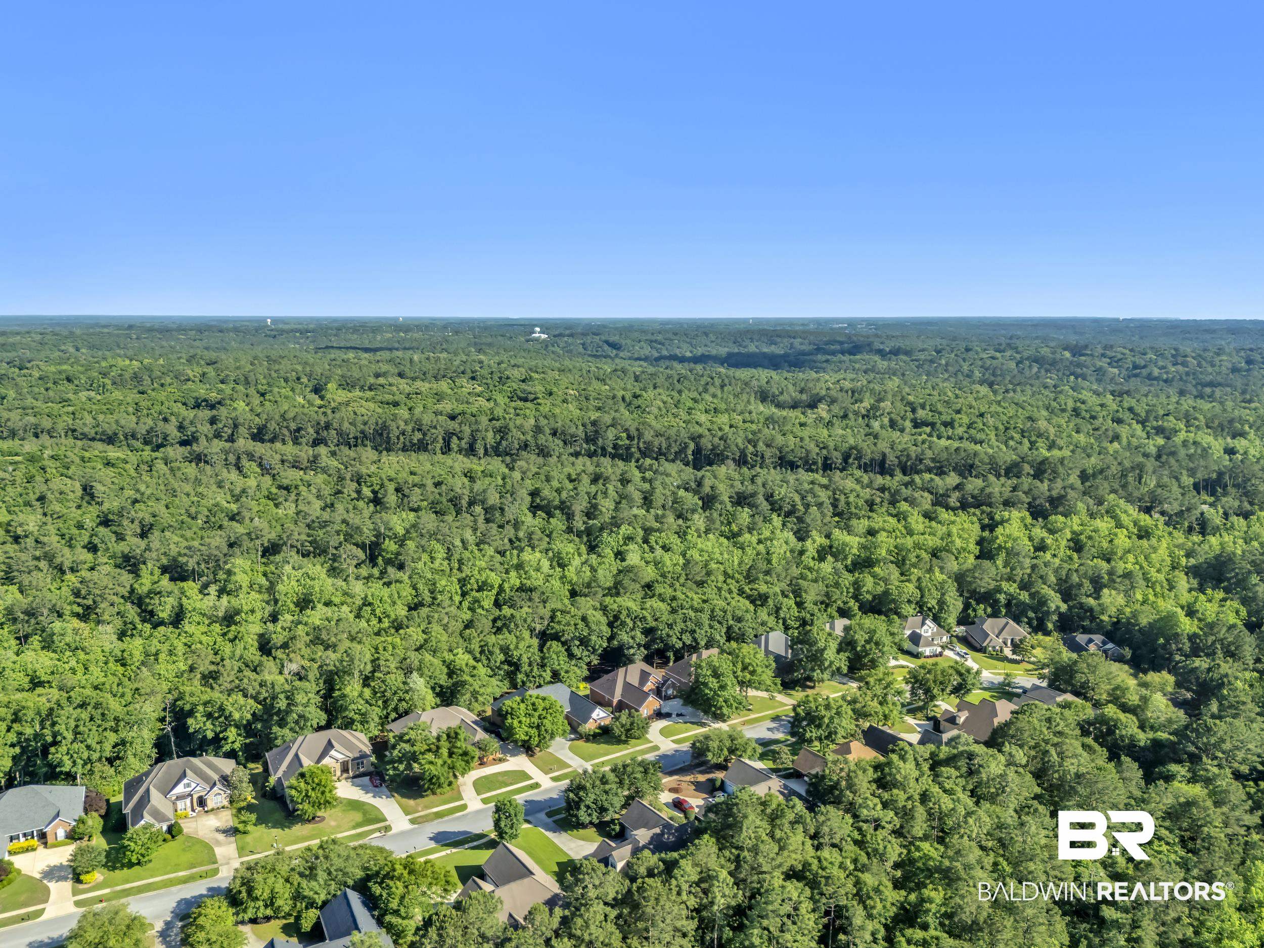 8137 Pine Run Daphne, AL 36527 - Photo 55 of 67 Aerial perspective showcasing residential properties within a verdant, tree-lined setting