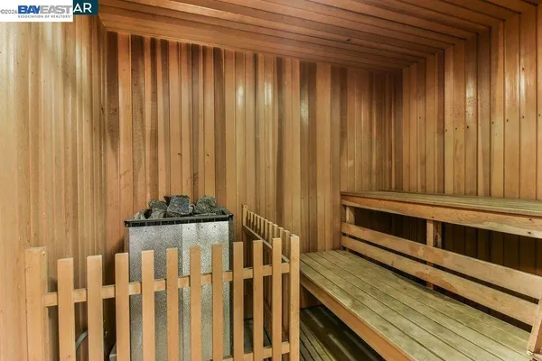 a view of a wooden door