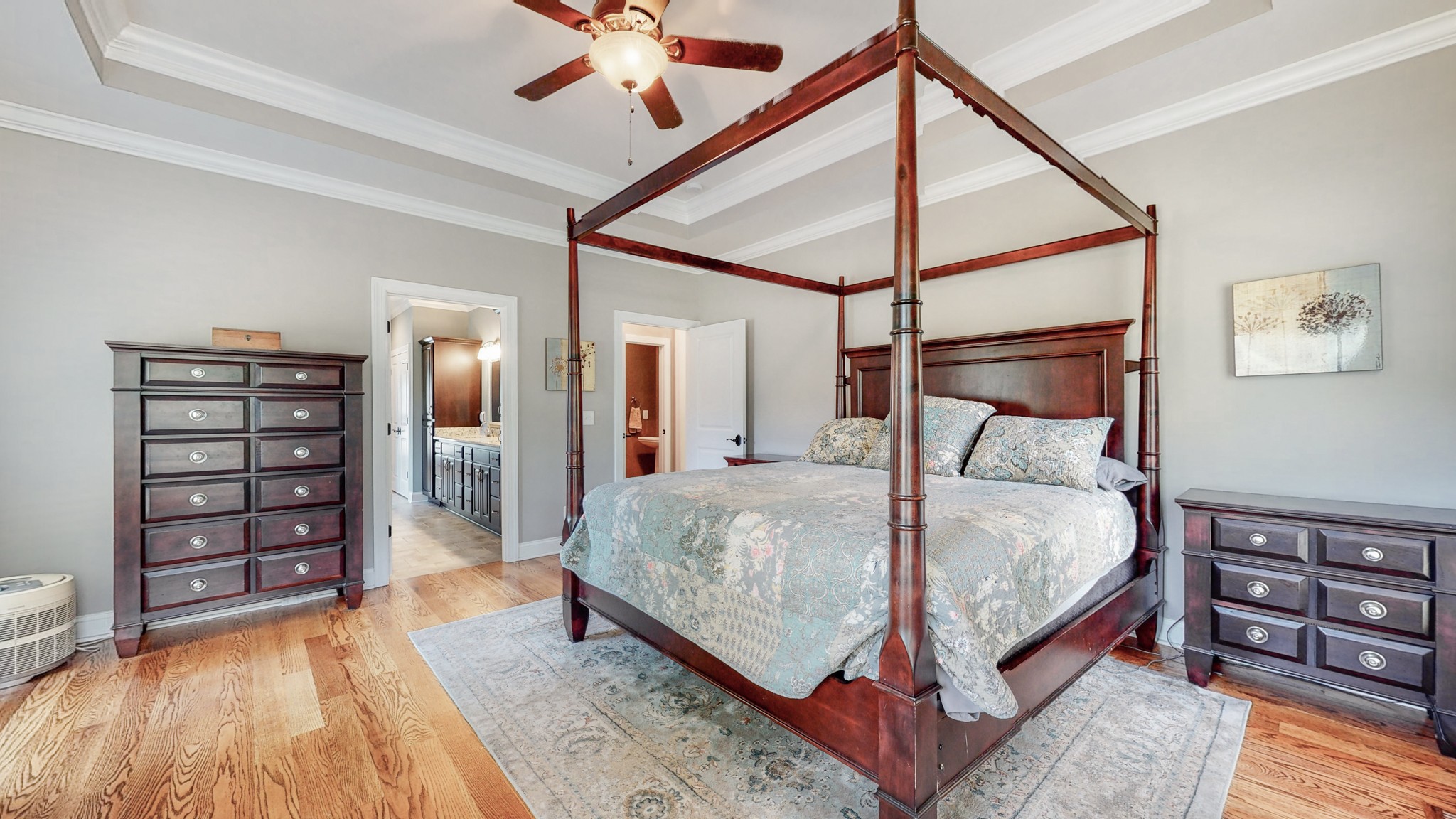 7270 Old Franklin Road Fairview, TN 37062 - Photo 23 of 46 a bed room with a bed and a chandelier