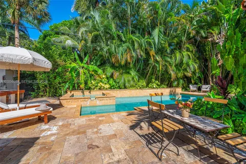 a view of swimming pool with a patio