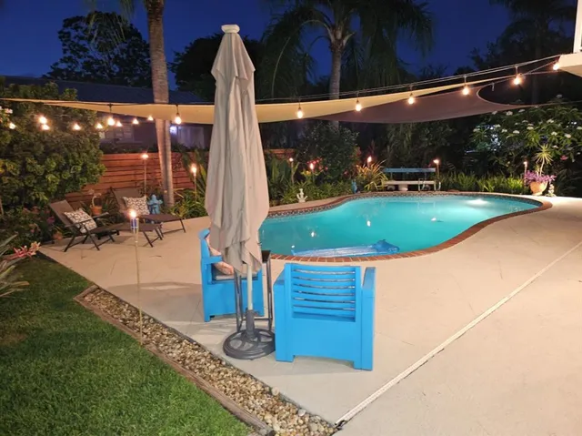 a view of outdoor space with garden