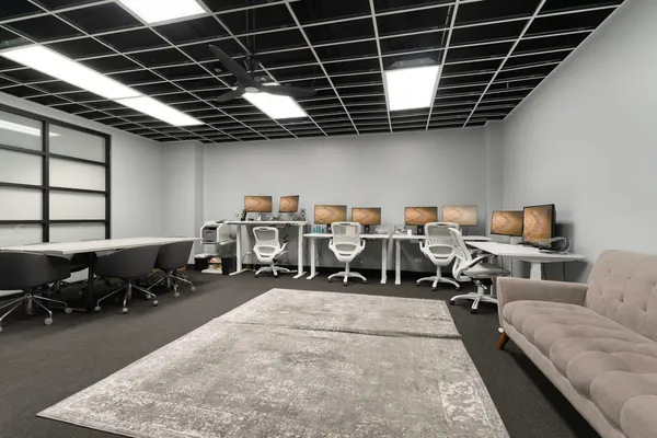 a living room with furniture