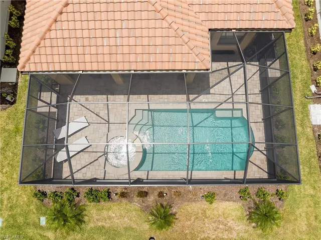 a small pool with a outdoor space