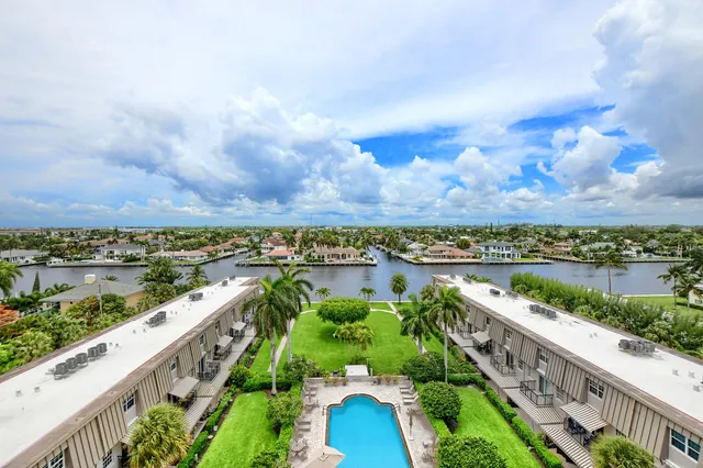 a view of a city and a lake