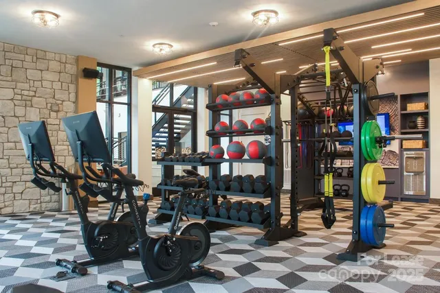 a view of a storage room with racks