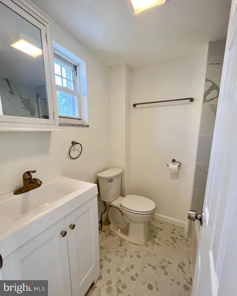 119 1/2 Maple Street, Unit 2 Conshohocken, PA 19428 - Photo 17 of 28 a bathroom with a sink a toilet a mirror and shower