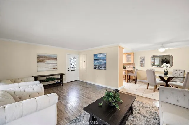 a living room with furniture rug and window
