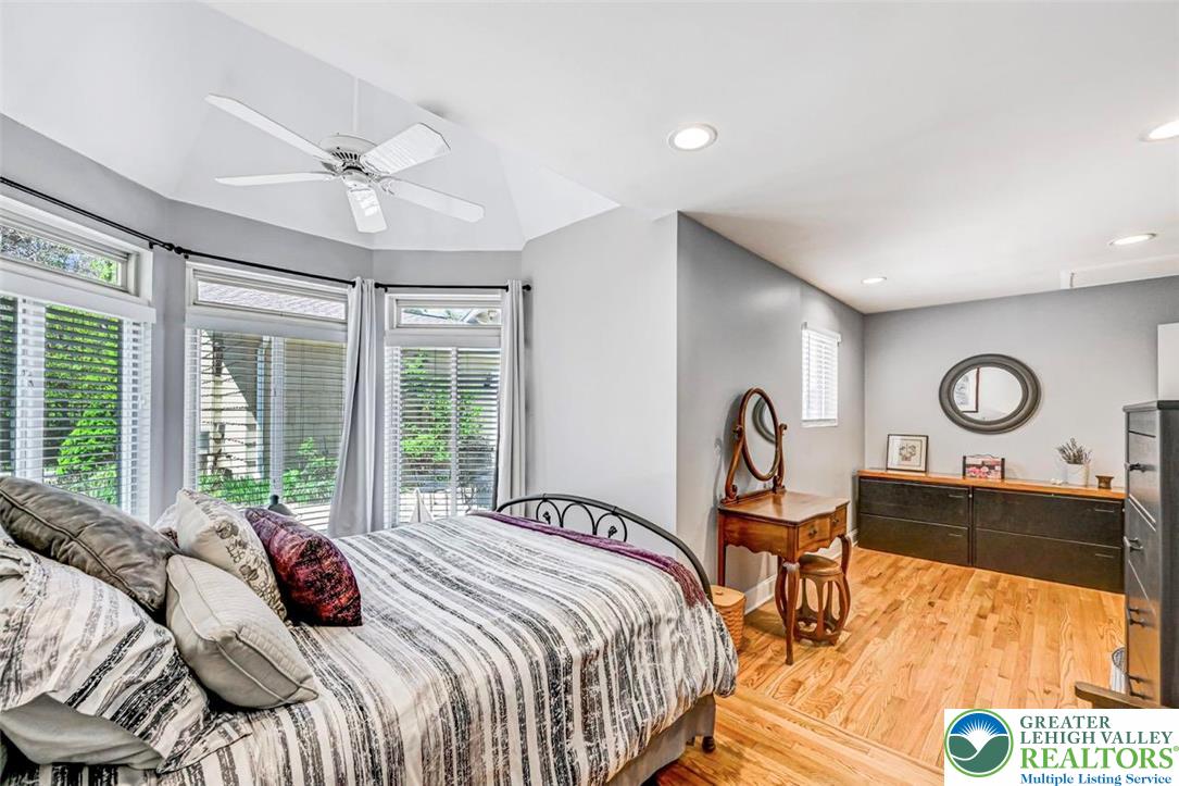 1284 Burger Hollow Road Effort, PA 18330 - Photo 57 of 100 Courtyard Bedroom View w/ Oak Floors