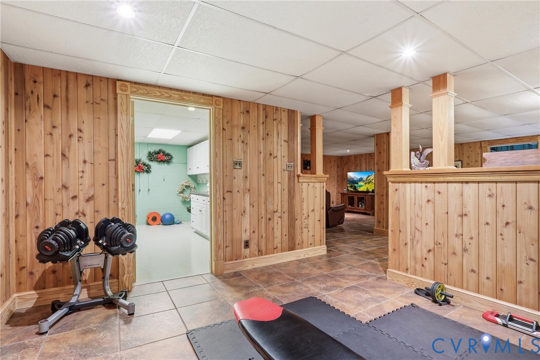 13300 West Patrick Henry Road Doswell, VA 23047 - Photo 43 of 69 Finished lower level with wood paneling, recessed