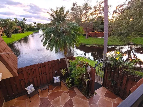 a view of a backyard with plants