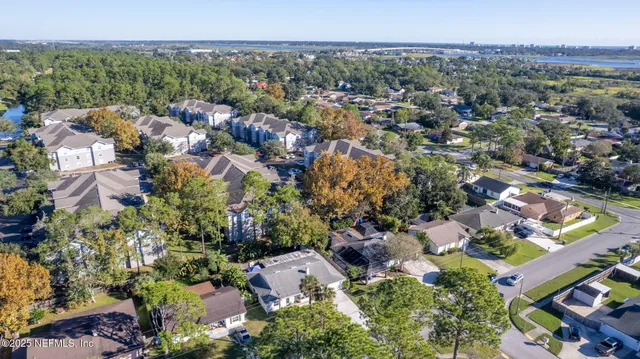 an aerial view of multiple house