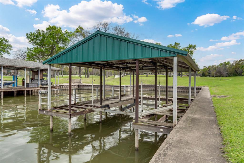 a view of a lake with a house