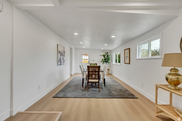 337 West 2900th Street South Bountiful, UT 84010 - Photo 17 of 35 Dining area featuring light wood-type flooring and recessed lighting